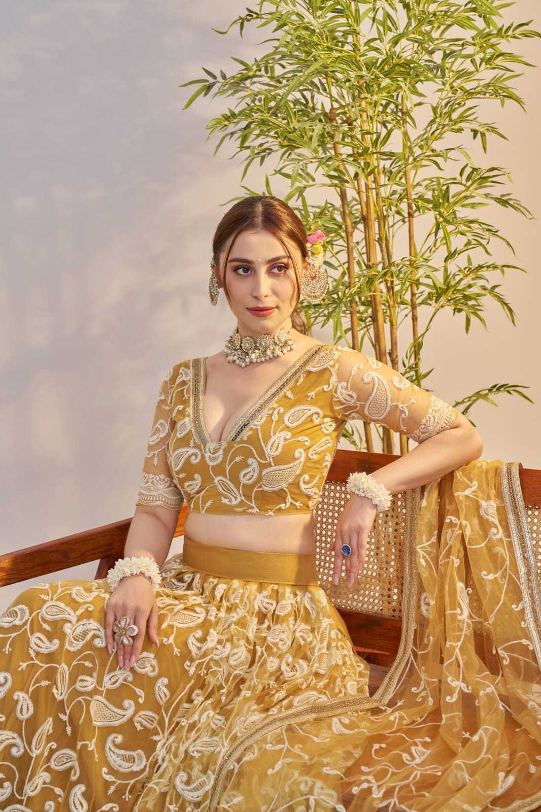 Georgette Embroidered Zari Work Sequins Lehenga